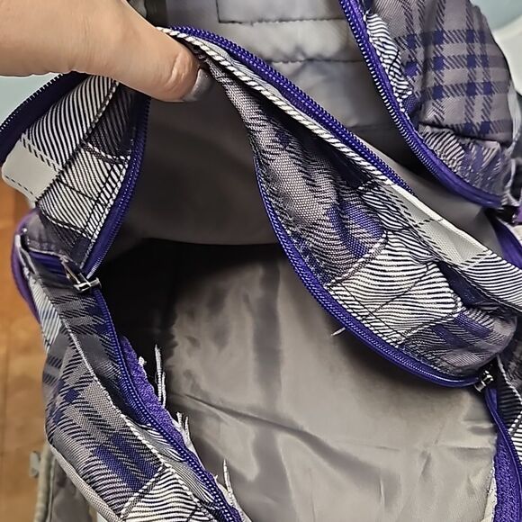 TRANS by Jansport TM60 Supermax Backpack Purple Plaid Travel School main image 5